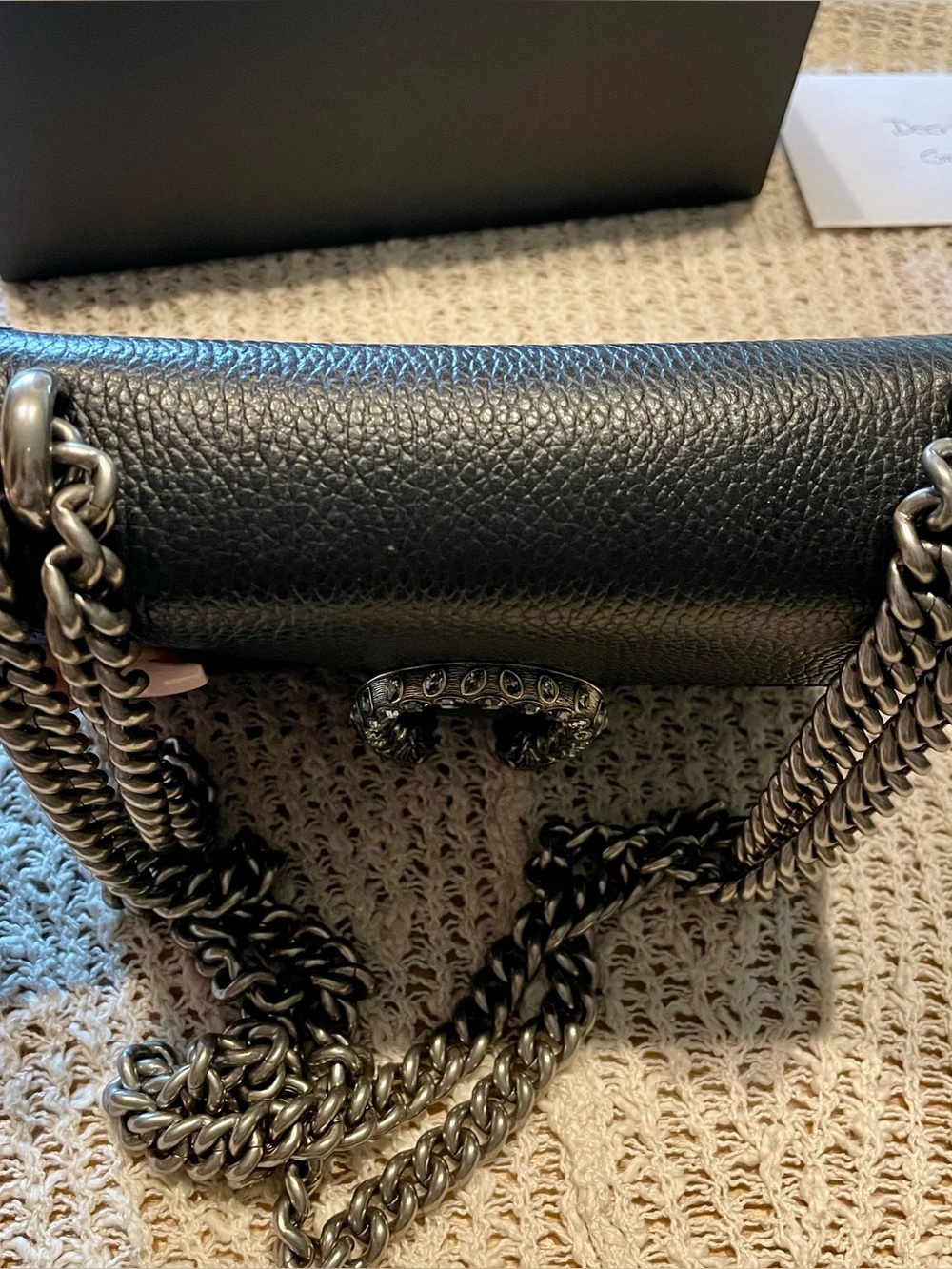 🔥Authentic Gucci Black Leather Dionysus Small Shoulder Bag - Picture 4 of 10